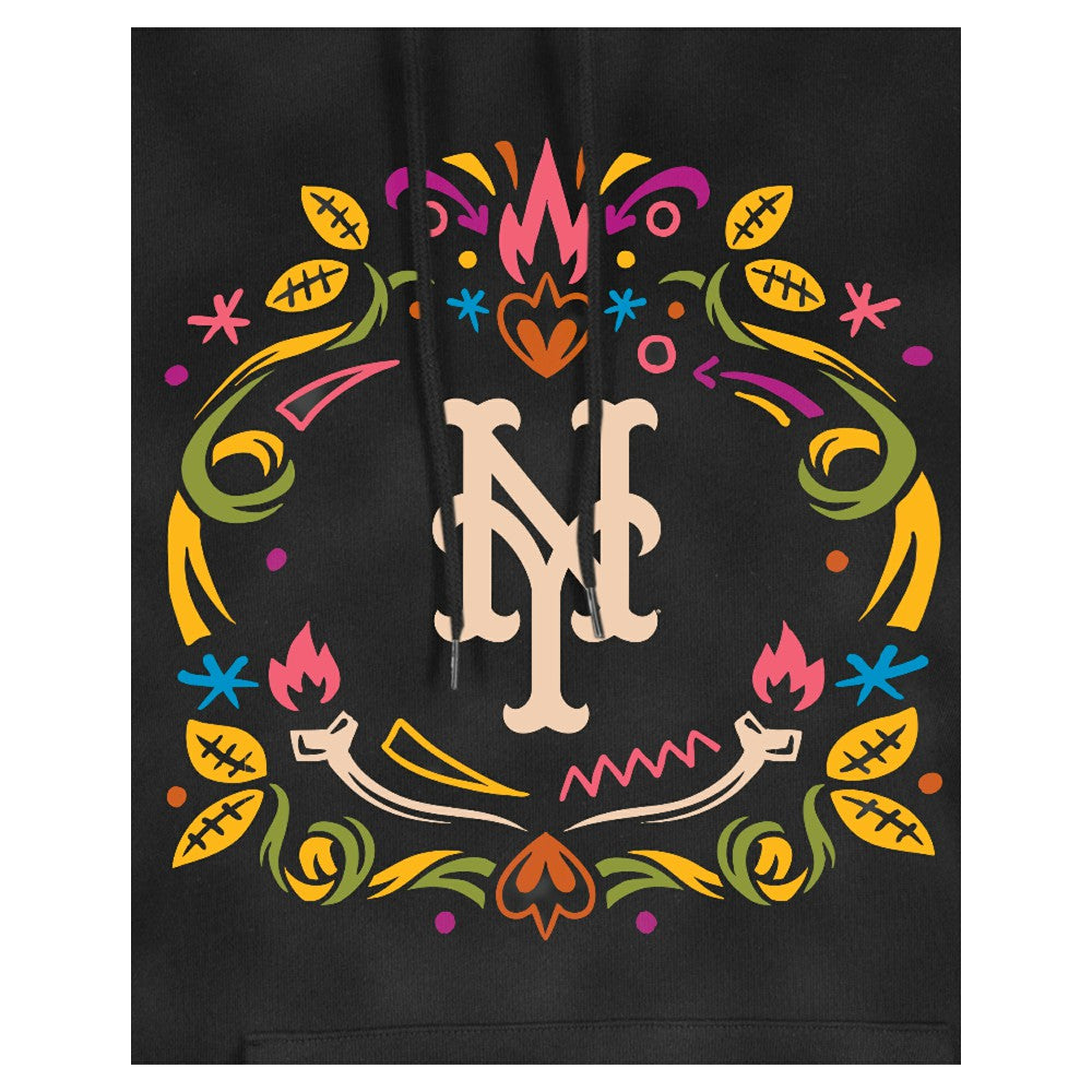 New York Mets New Era Women's Día de Muertos Mineral Wash Hoodie Sweatshirt | MLB Discount