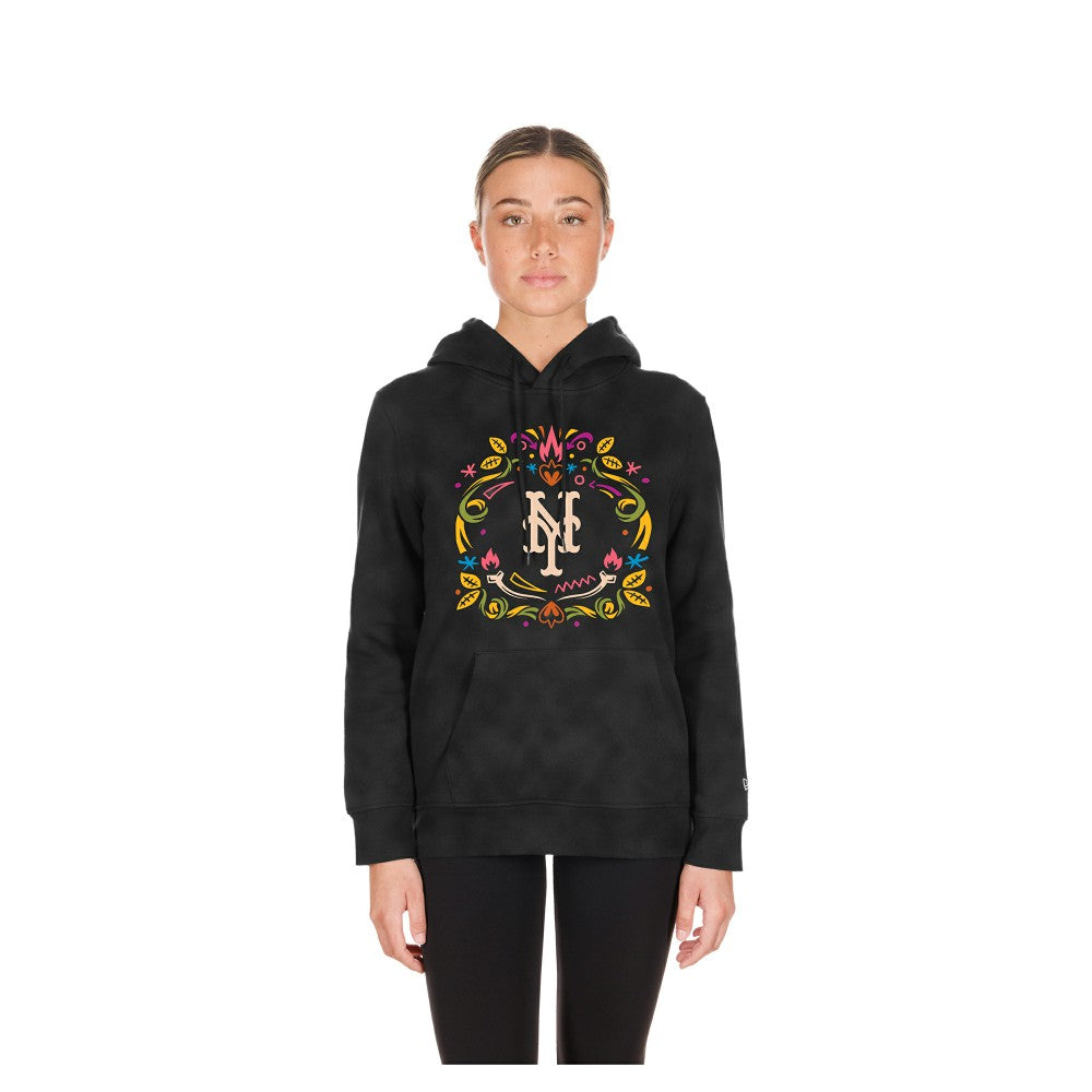 New York Mets New Era Women's Día de Muertos Mineral Wash Hoodie Sweatshirt | MLB Discount