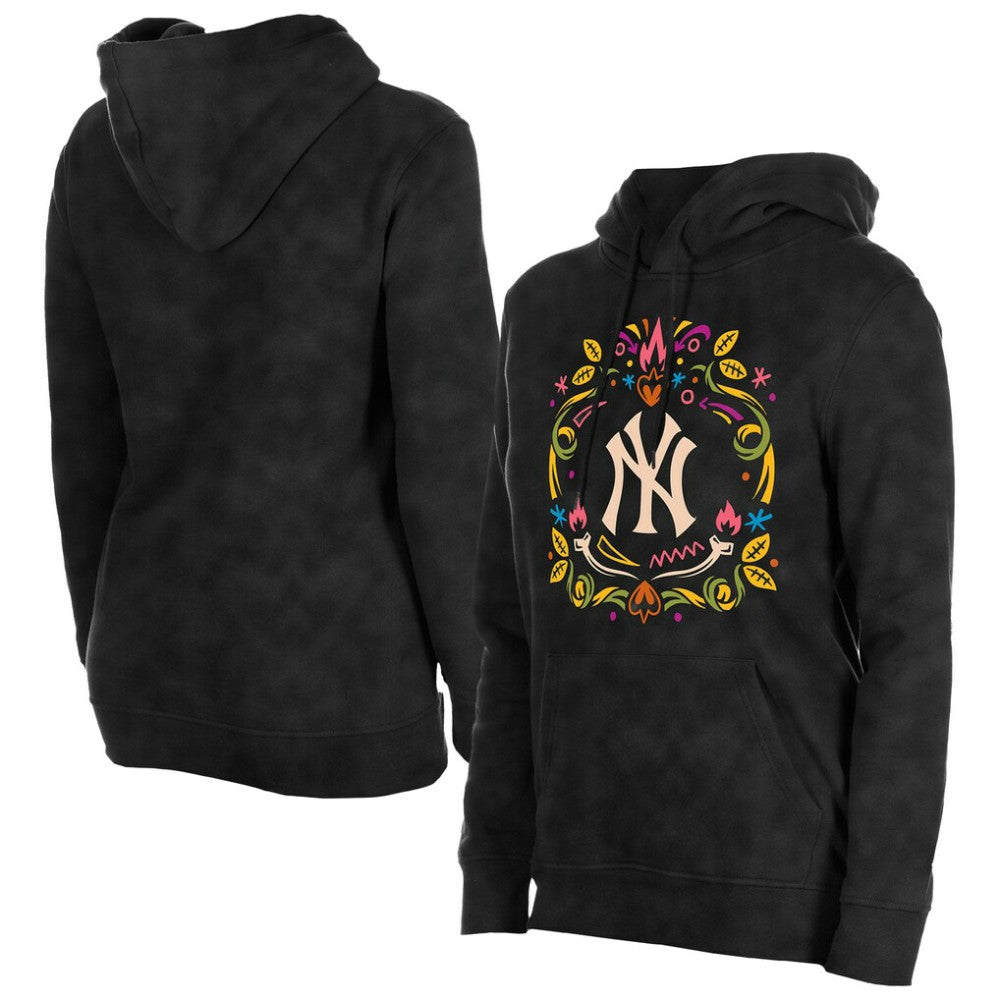 New York Yankees New Era Women's Día de Muertos Mineral Wash Hoodie Sweatshirt | MLB Outlet