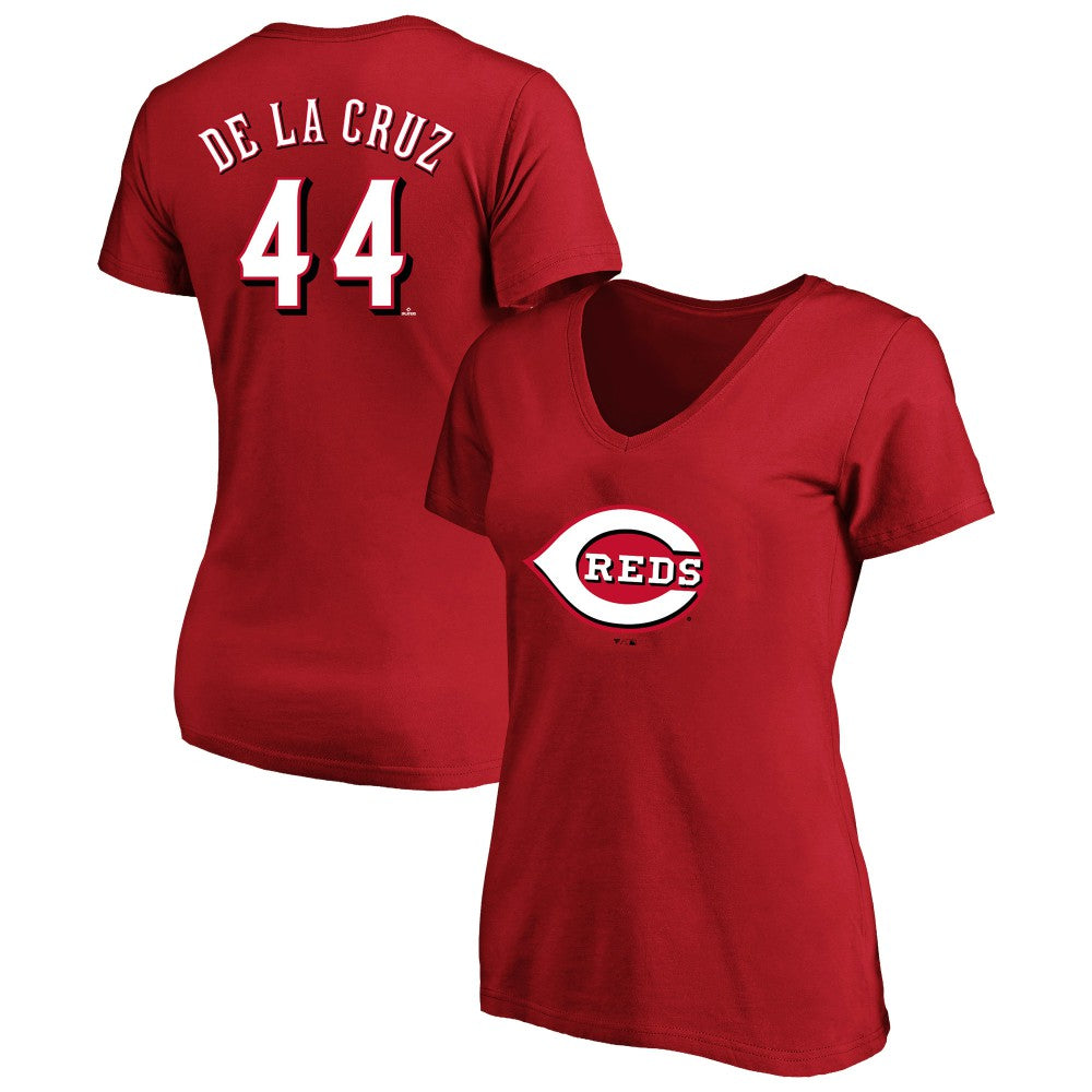 Elly De La Cruz Cincinnati Reds Profile Women's Plus Size Name & Number V-Neck T-Shirt | MLB US