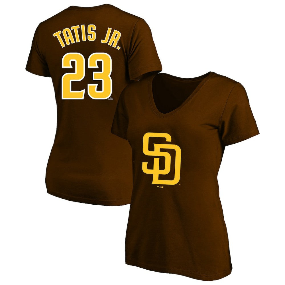 Fernando Tatis Jr. San Diego Padres Profile Women's Plus Size Name & Number V-Neck T-Shirt | MLB Near me