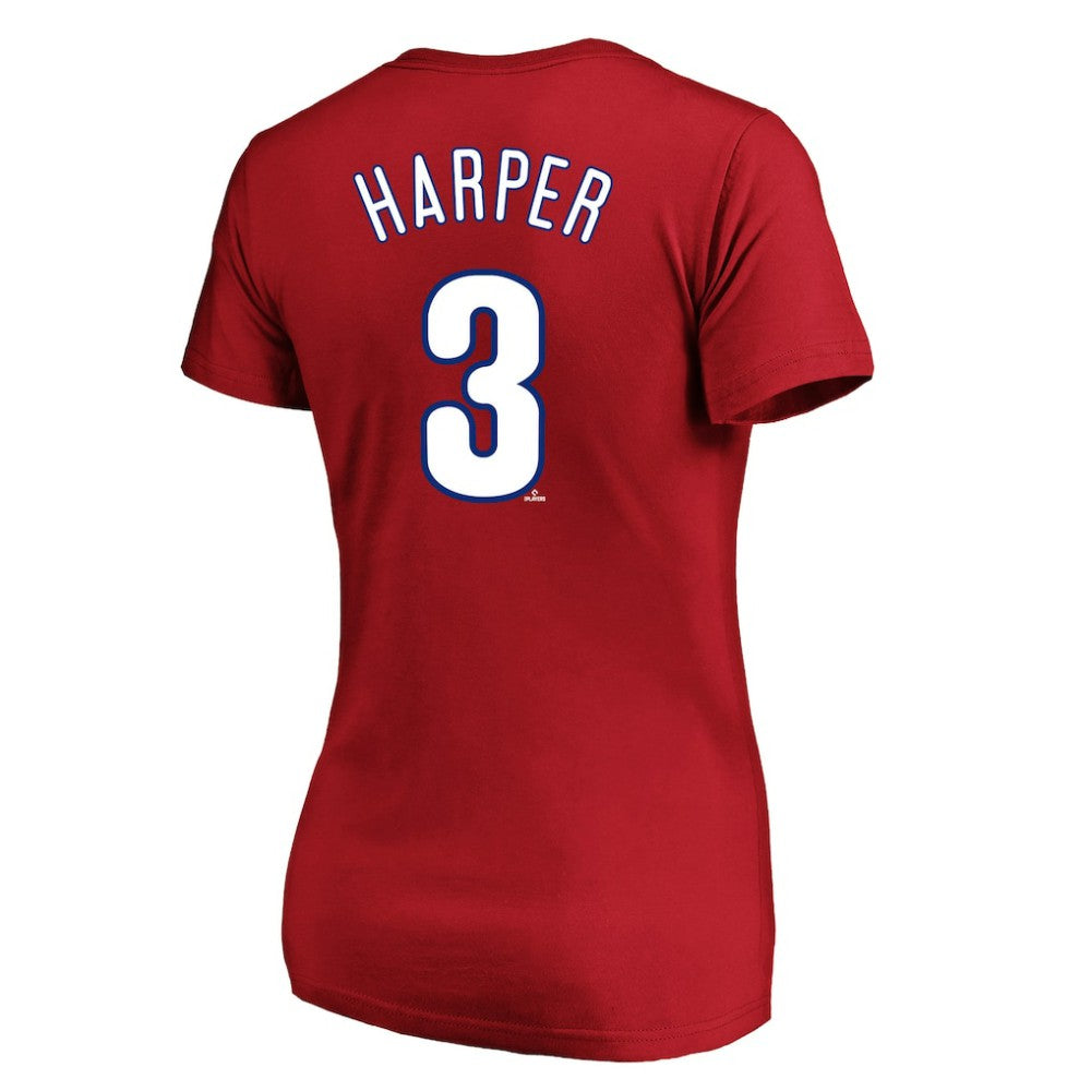 Bryce Harper Philadelphia Phillies Profile Women's Plus Size Name & Number V-Neck T-Shirt | MLB On Sale