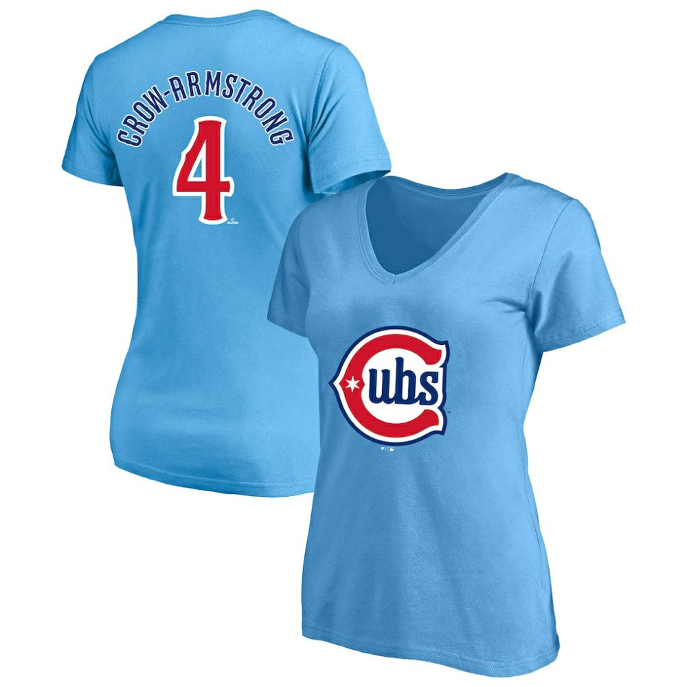 Pete Crow-Armstrong Chicago Cubs Profile Women's Plus Size Name & Number V-Neck T-Shirt | MLB Shop