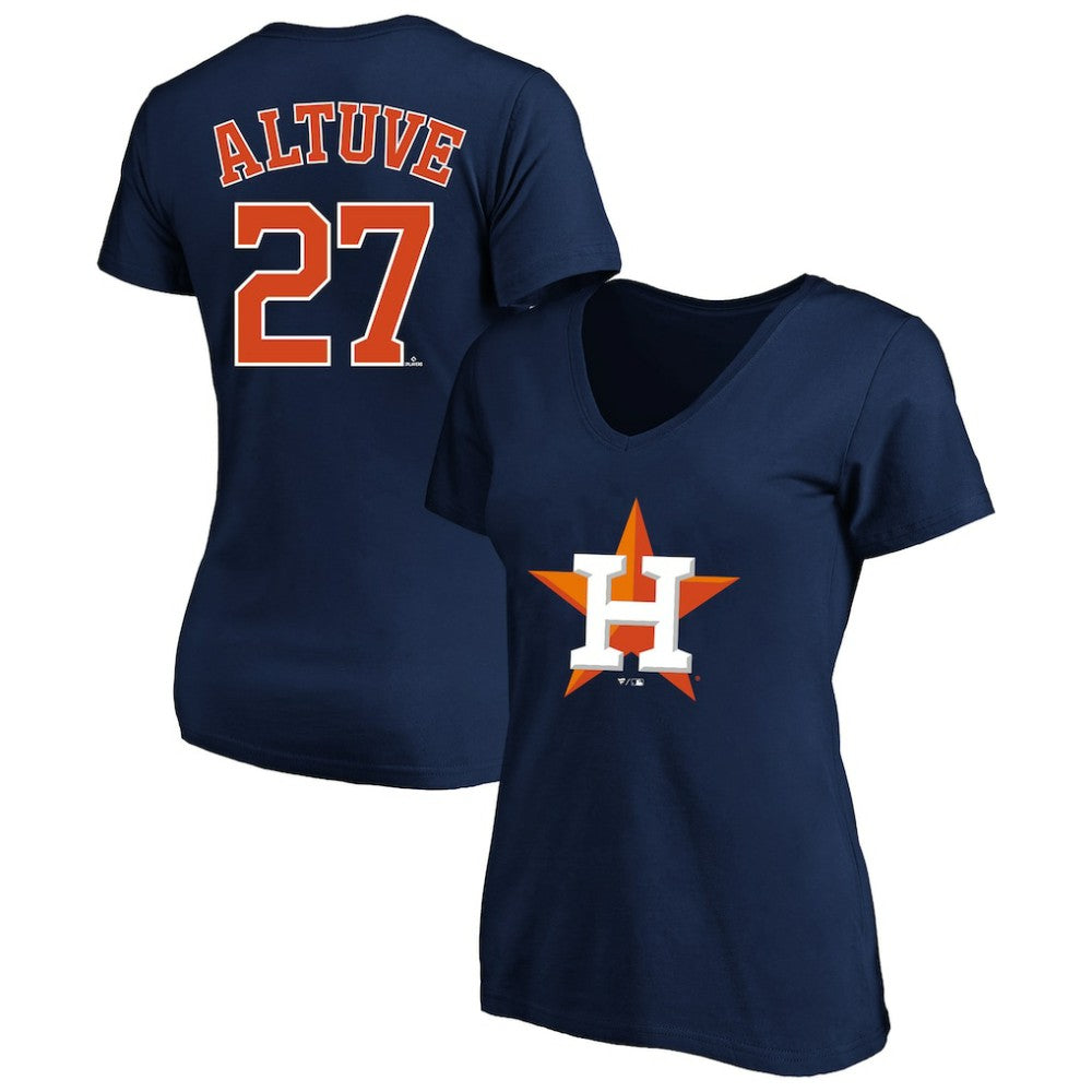 Jose Altuve Houston Astros Profile Women's Plus Size Name & Number V-Neck T-Shirt | MLB Near me