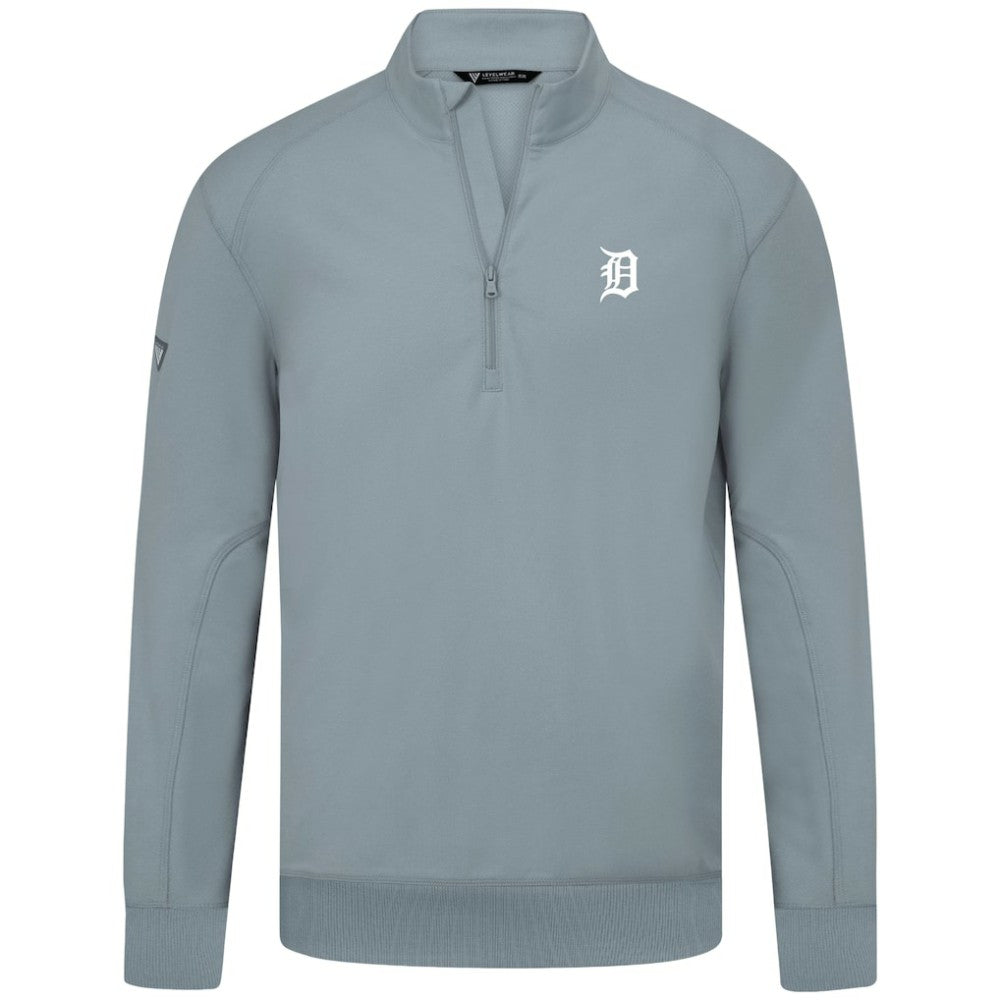 Detroit Tigers Levelwear Upright Insignia Tri-Blend Quarter-Zip Pullover | MLB US