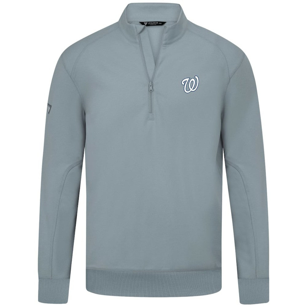 Washington Nationals Levelwear Upright Insignia Tri-Blend Quarter-Zip Pullover | MLB US