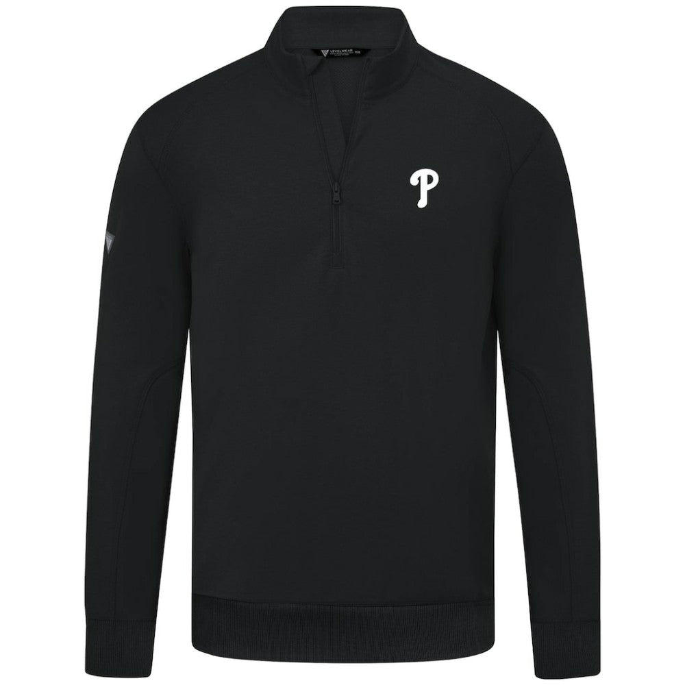 Philadelphia Phillies Levelwear Upright Insignia Tri-Blend Quarter-Zip Pullover | MLB Discount