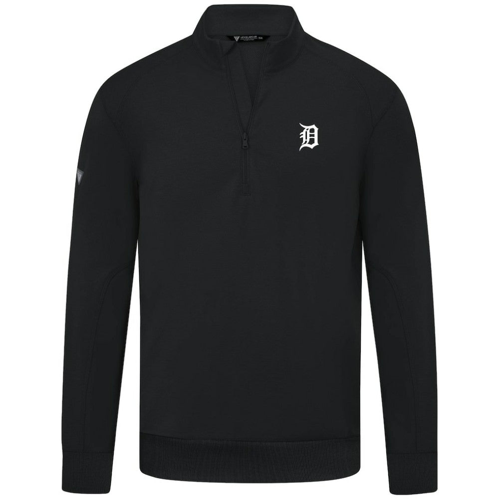 Detroit Tigers Levelwear Upright Insignia Tri-Blend Quarter-Zip Pullover | MLB Outlet