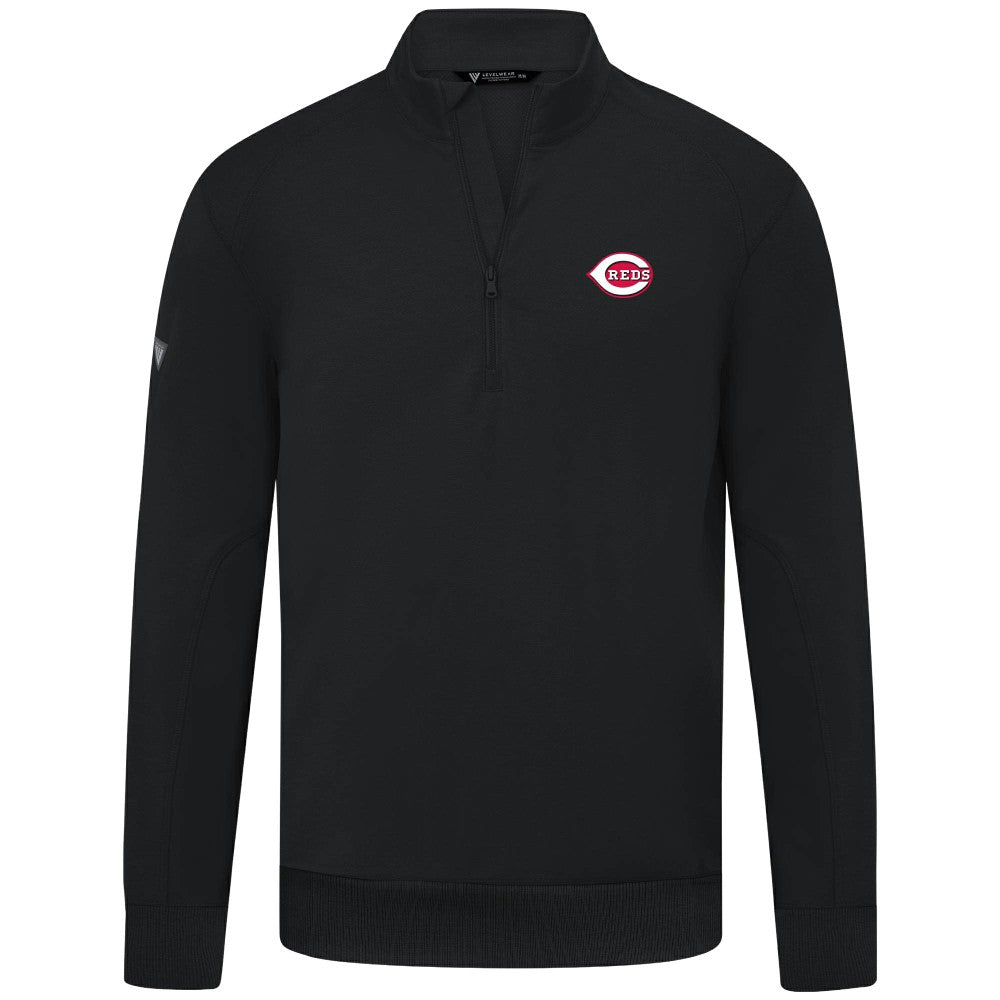 Cincinnati Reds Levelwear Upright Insignia Tri-Blend Quarter-Zip Pullover | MLB New