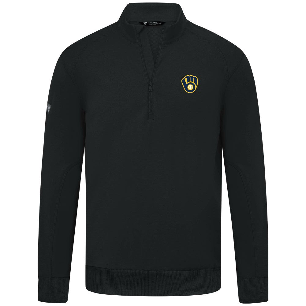 Milwaukee Brewers Levelwear Upright Insignia Tri-Blend Quarter-Zip Pullover | MLB Shop