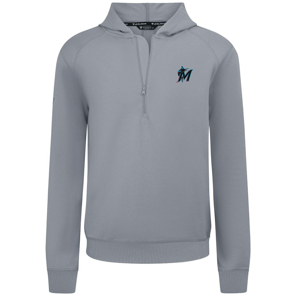 Miami Marlins Levelwear Technic Insignia Quarter-Zip Hoodie | MLB Online