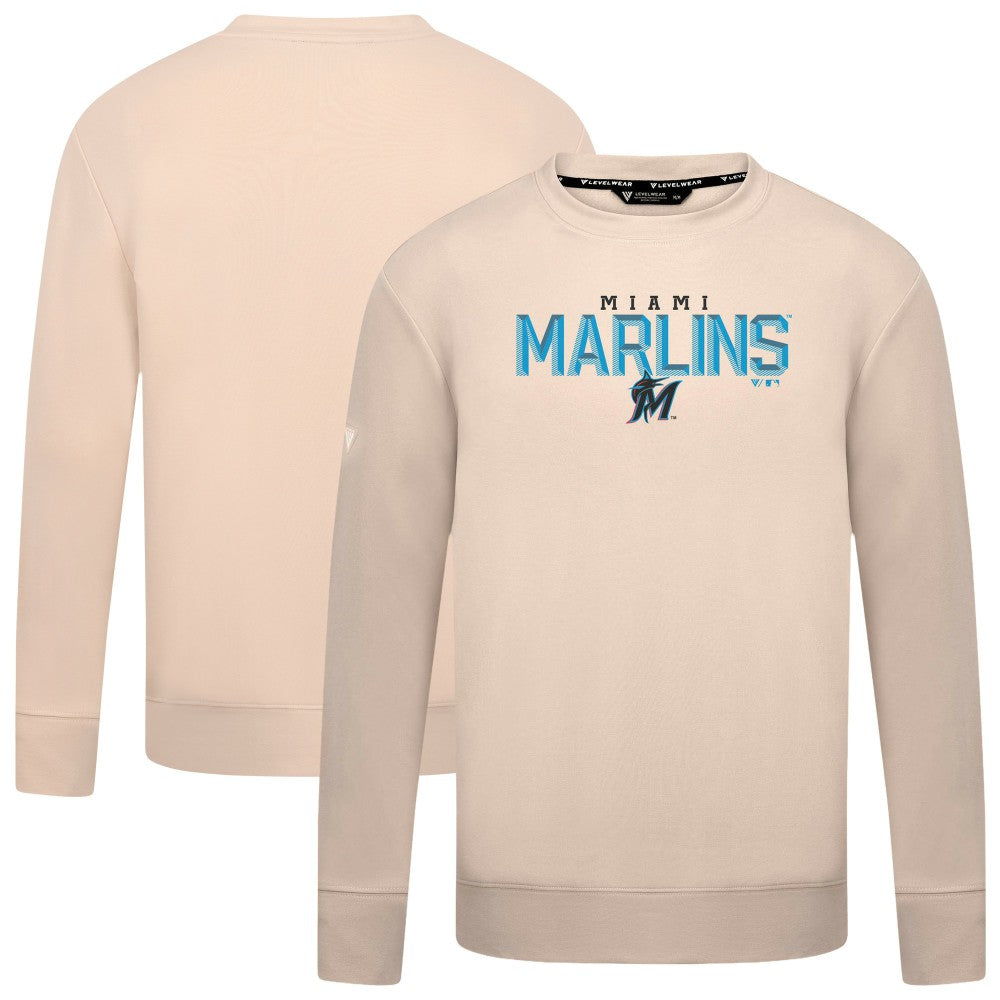 Miami Marlins Levelwear Mandate Carve Tri-Blend Sweatshirt | MLB Shop