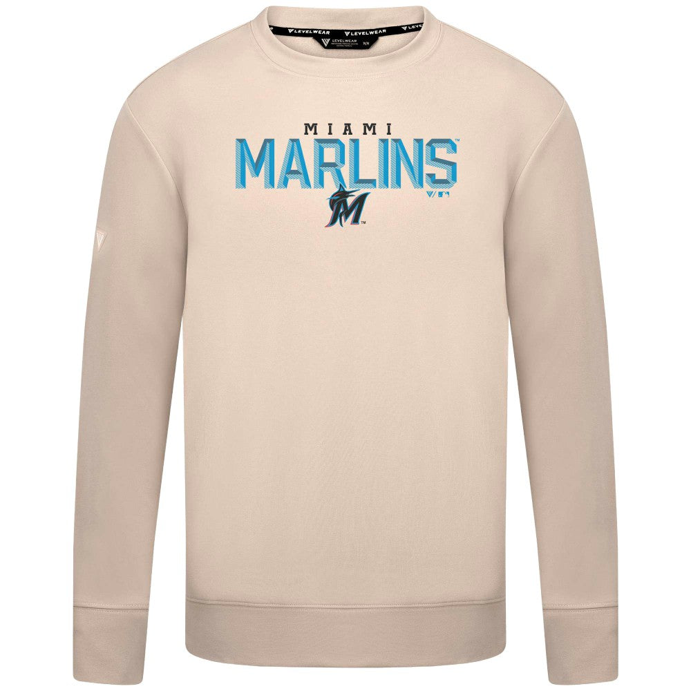 Miami Marlins Levelwear Mandate Carve Tri-Blend Sweatshirt | MLB Shop