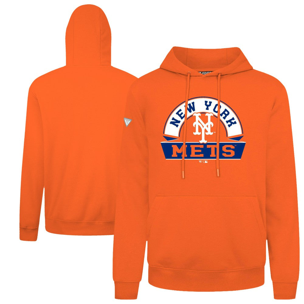 New York Mets Levelwear Podium Banner Arch Hoodie | MLB On Sale