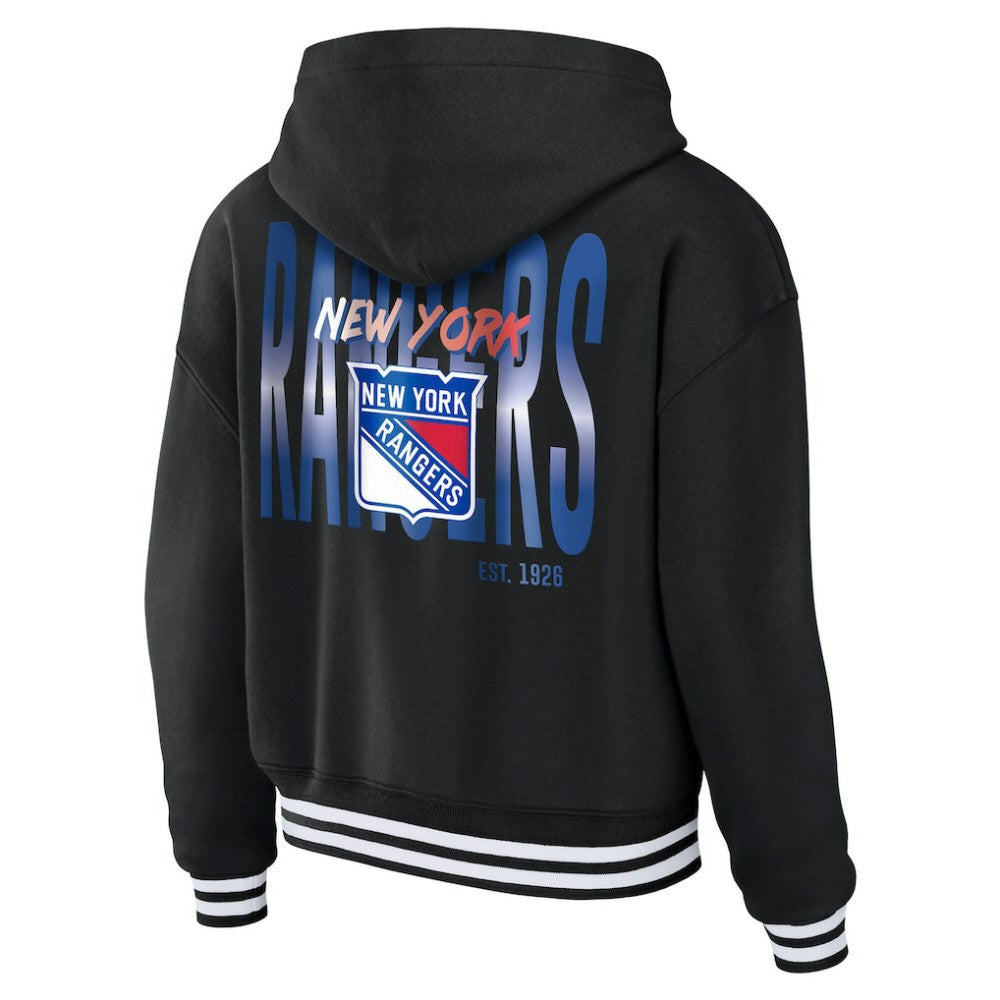 New York Rangers WEAR by Erin Andrews Women's Cropped Lace-Up Hoodie Discount
