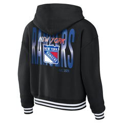 New York Rangers WEAR by Erin Andrews Women's Cropped Lace-Up Hoodie Discount