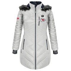 Kansas City Chiefs  ActionHeat Women's 5V Battery Heated Long Puffer Full-Zip Hoodie Jacket