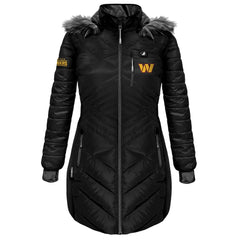 Washington Commanders  ActionHeat Women's 5V Battery Heated Long Puffer Full-Zip Hoodie Jacket