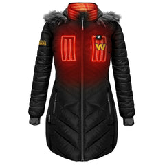 Washington Commanders  ActionHeat Women's 5V Battery Heated Long Puffer Full-Zip Hoodie Jacket