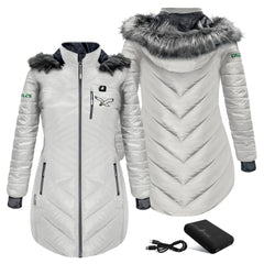 Philadelphia Eagles  ActionHeat Women's 5V Battery Heated Long Puffer Full-Zip Hoodie Jacket