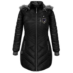 Baltimore Ravens  ActionHeat Women's 5V Battery Heated Long Puffer Full-Zip Hoodie Jacket