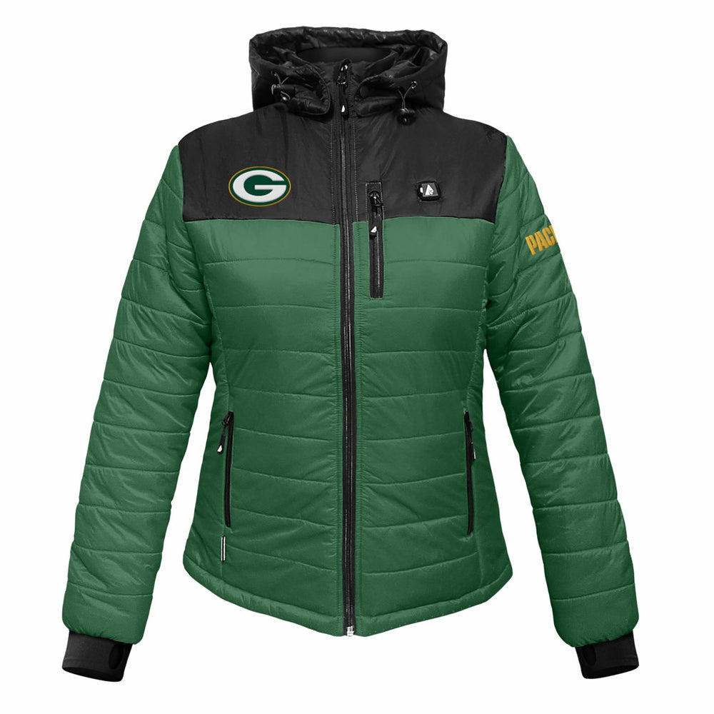 Green Bay Packers  ActionHeat Women's 5V Battery Heated Insulated Puffer Full-Zip Jacket