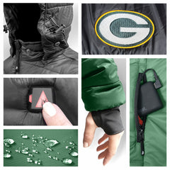 Green Bay Packers  ActionHeat Women's 5V Battery Heated Insulated Puffer Full-Zip Jacket