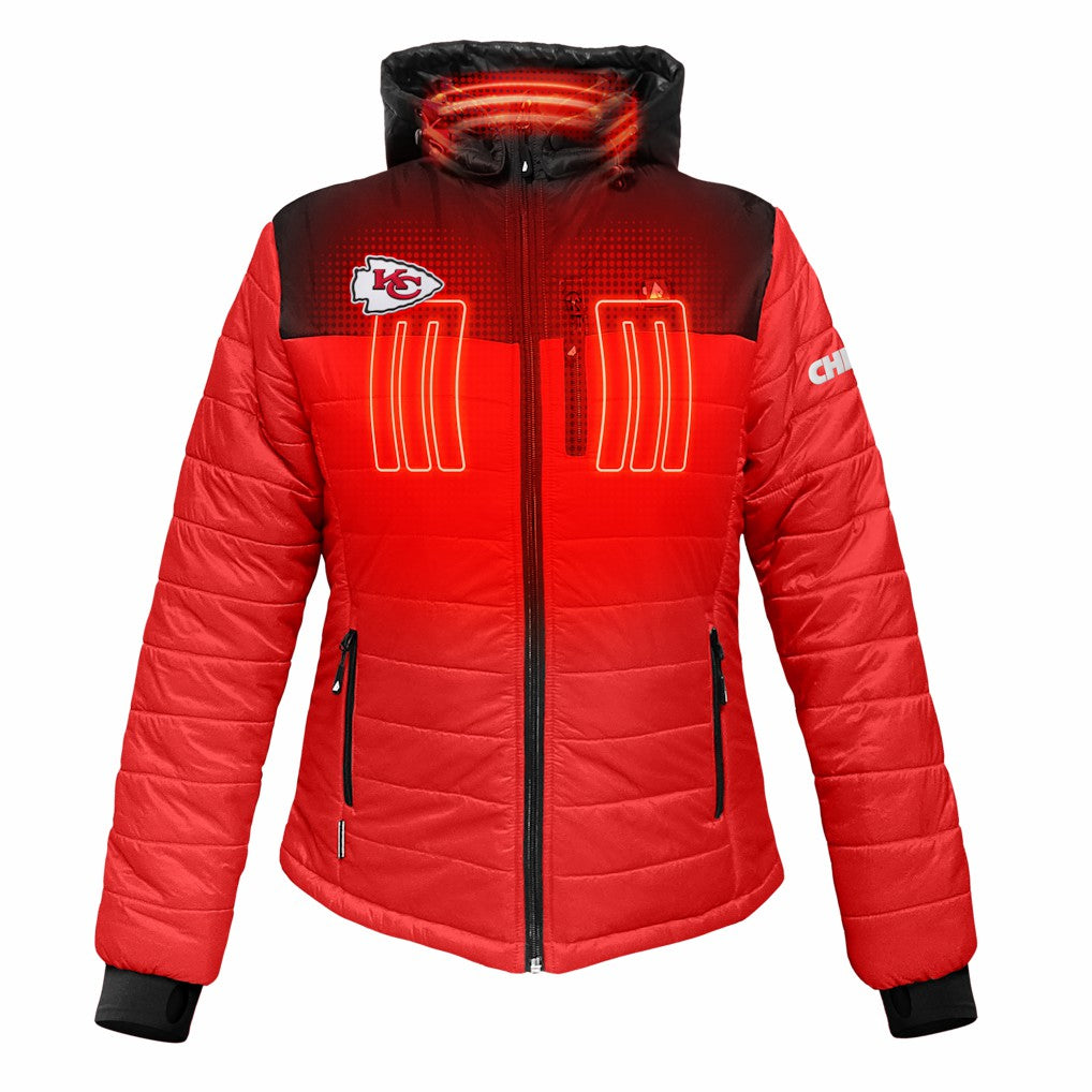 Kansas City Chiefs  ActionHeat Women's 5V Battery Heated Insulated Puffer Full-Zip Jacket