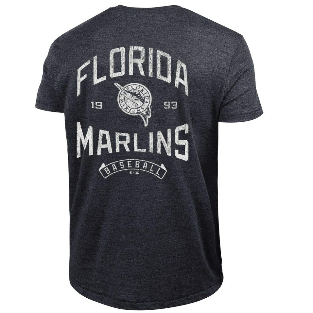 Miami Marlins Champion Vintage 3-Hit Tri-Blend T-Shirt | MLB Sale