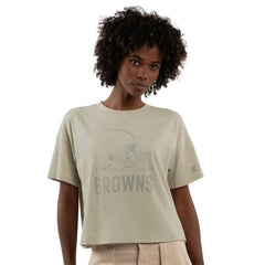 Cleveland Browns  Starter Women's Rhinestone Sprinkle Boxy Cropped T-Shirt