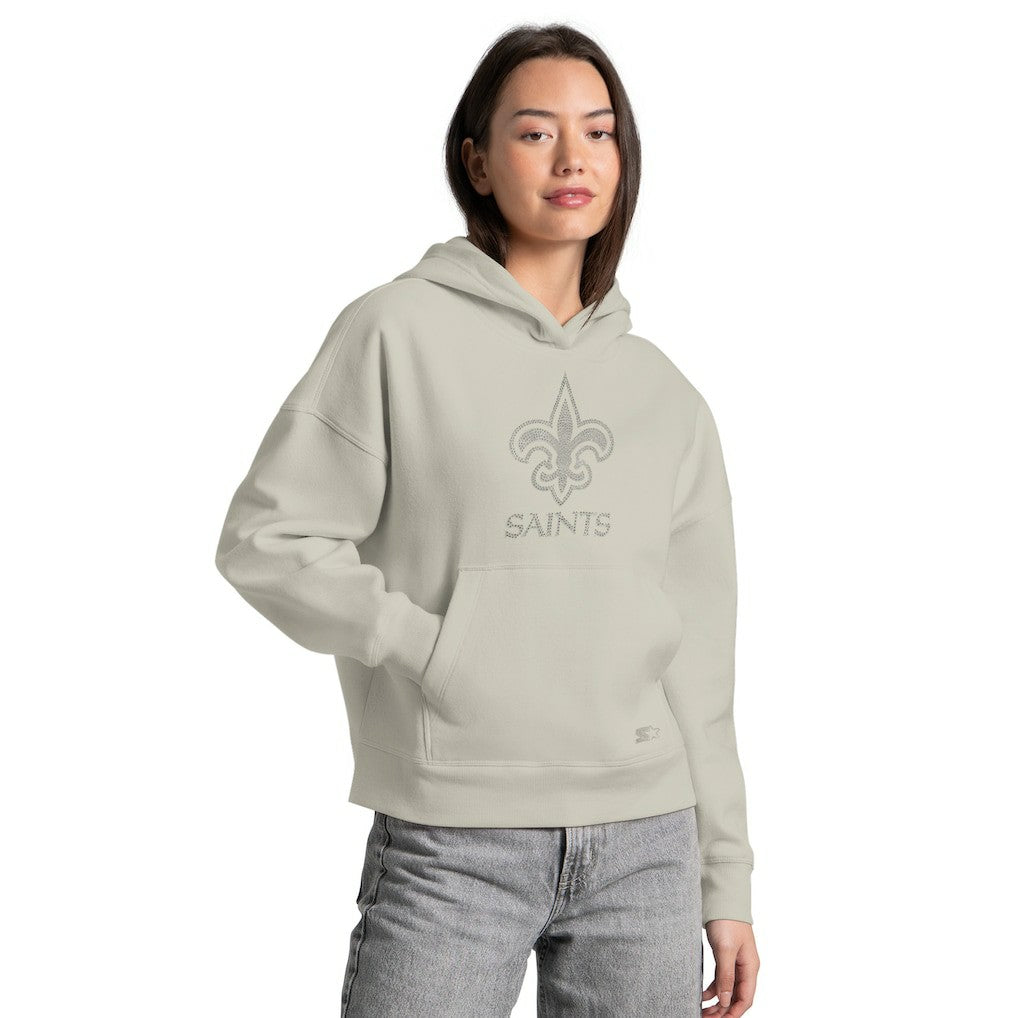 New Orleans Saints  Starter Women's Rhinestone Relaxed Hoodie