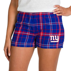 New York Giants  Concepts Sport Women's Ultimate Flannel Shorts