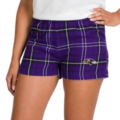 Baltimore Ravens  Concepts Sport Women's Ultimate Flannel Shorts