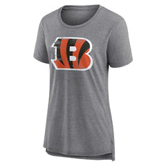 Cincinnati Bengals  Women's Heritage Custom Name & Number Tri-Blend T-Shirt