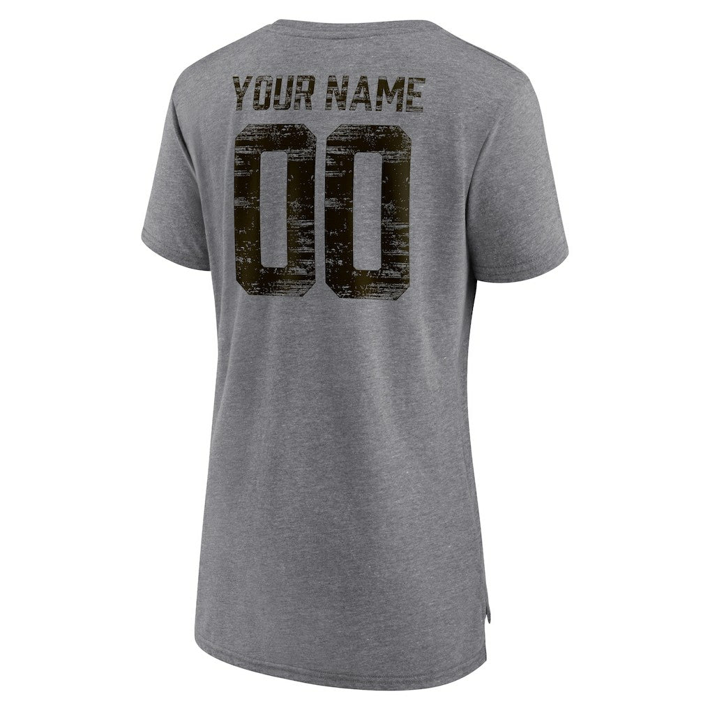 Cleveland Browns  Women's Heritage Custom Name & Number Tri-Blend T-Shirt