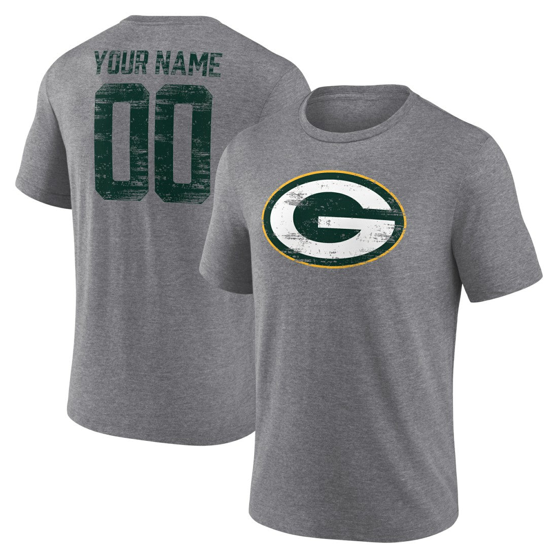 Green Bay Packers  Heritage Custom Name & Number Tri-Blend T-Shirt