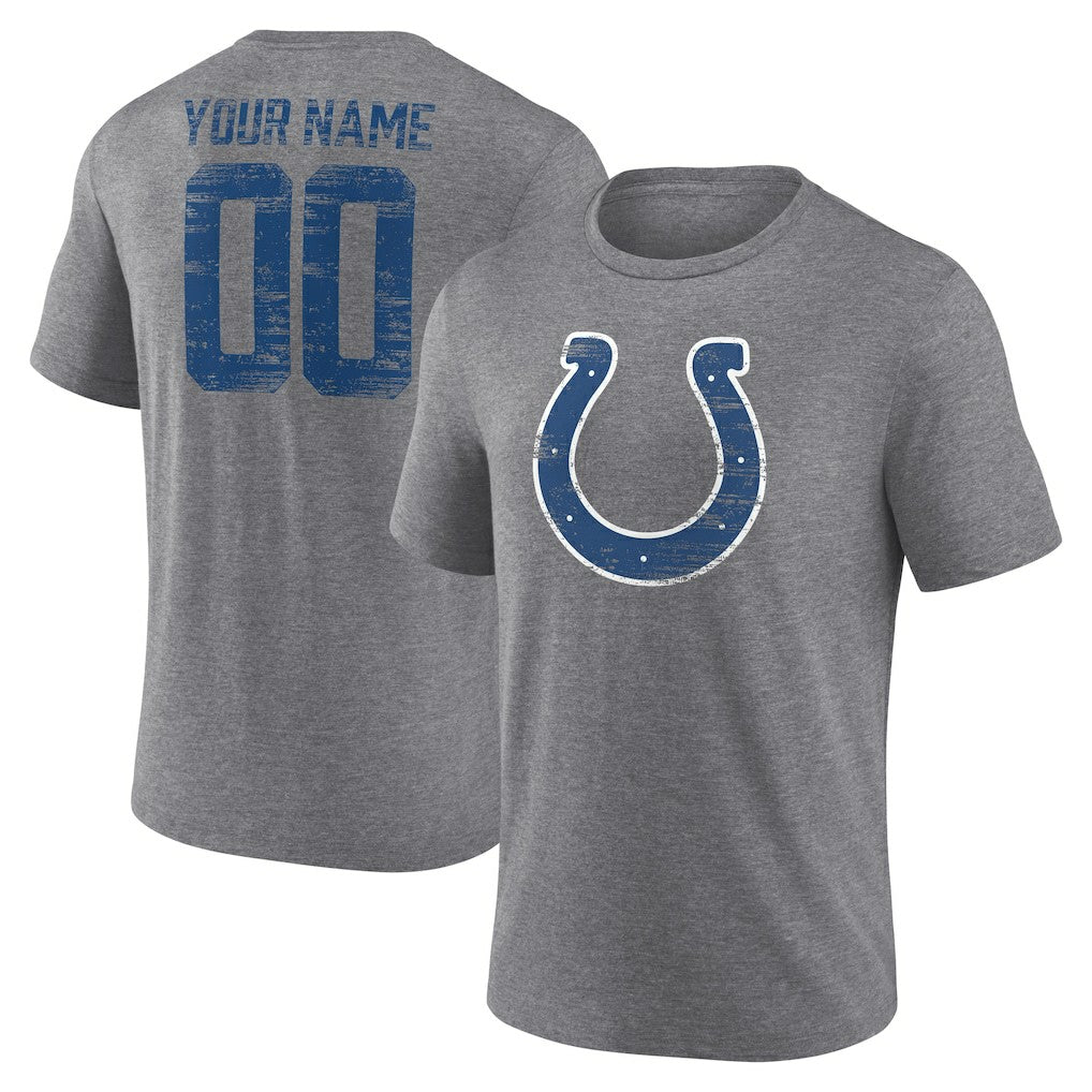 Indianapolis Colts  Heritage Custom Name & Number Tri-Blend T-Shirt