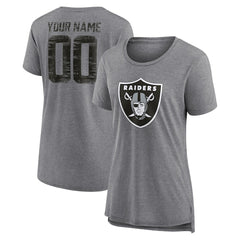 Las Vegas Raiders  Women's Heritage Custom Name & Number Tri-Blend T-Shirt