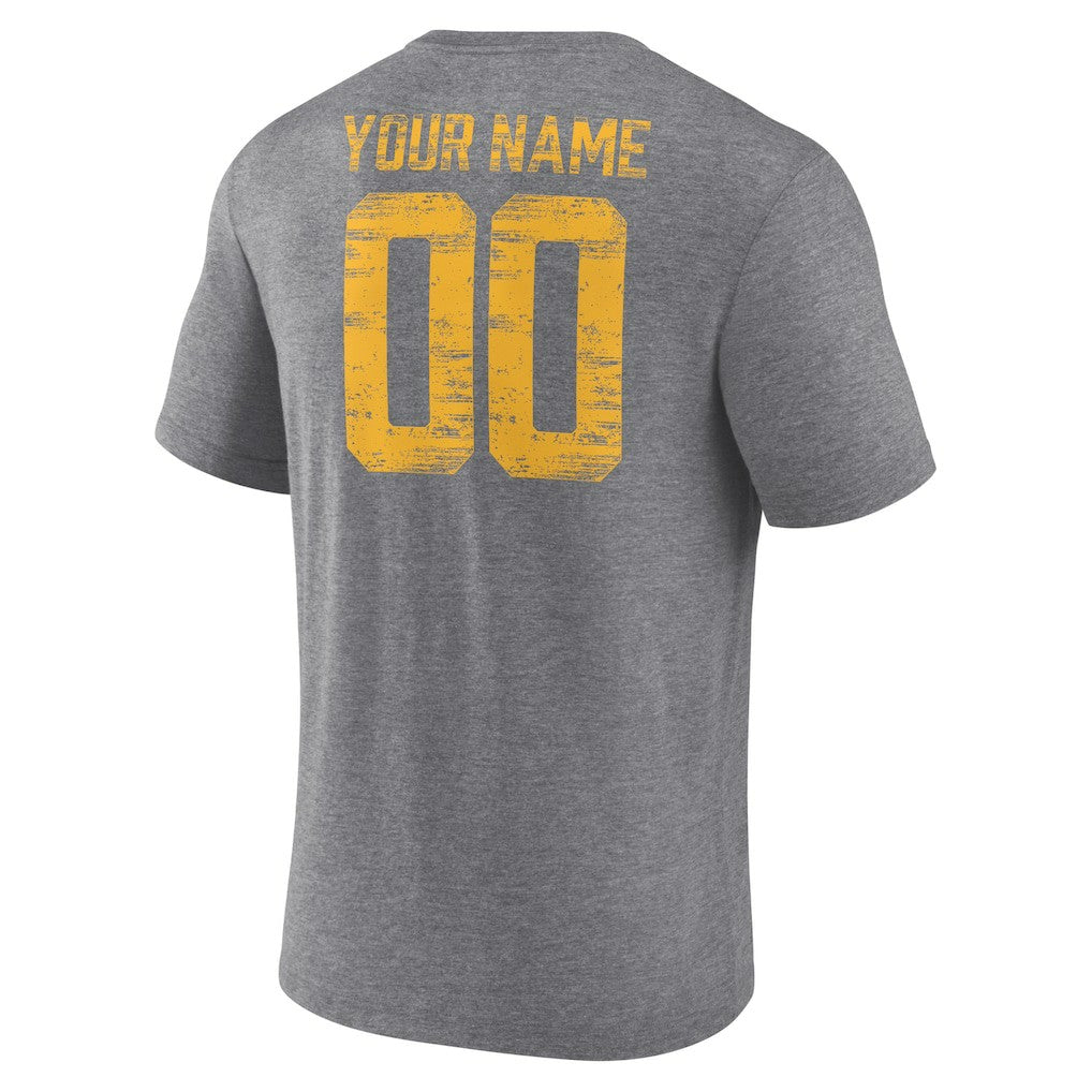 Los Angeles Chargers  Heritage Custom Name & Number Tri-Blend T-Shirt