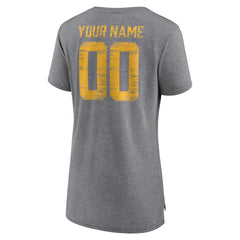 Los Angeles Chargers  Women's Heritage Custom Name & Number Tri-Blend T-Shirt
