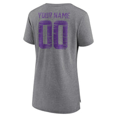Minnesota Vikings  Women's Heritage Custom Name & Number Tri-Blend T-Shirt