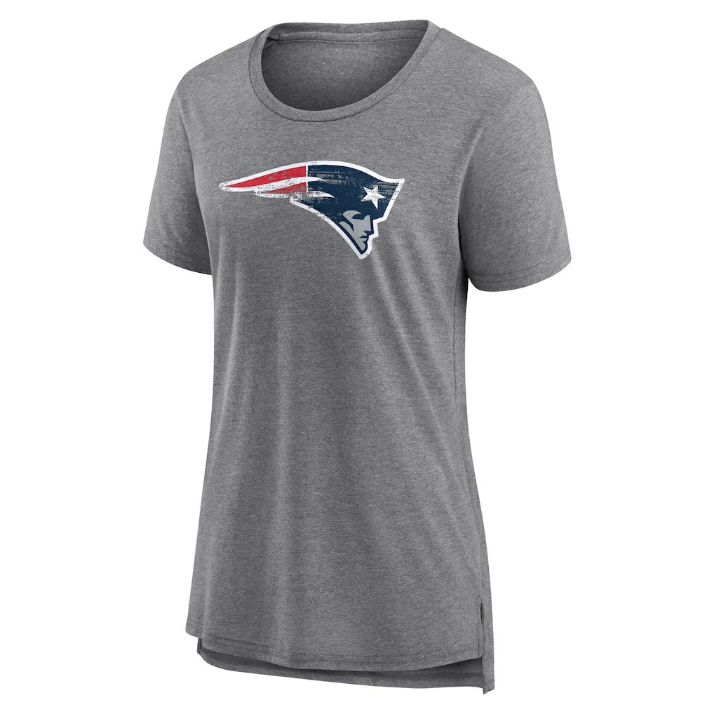 New England Patriots  Women's Heritage Custom Name & Number Tri-Blend T-Shirt