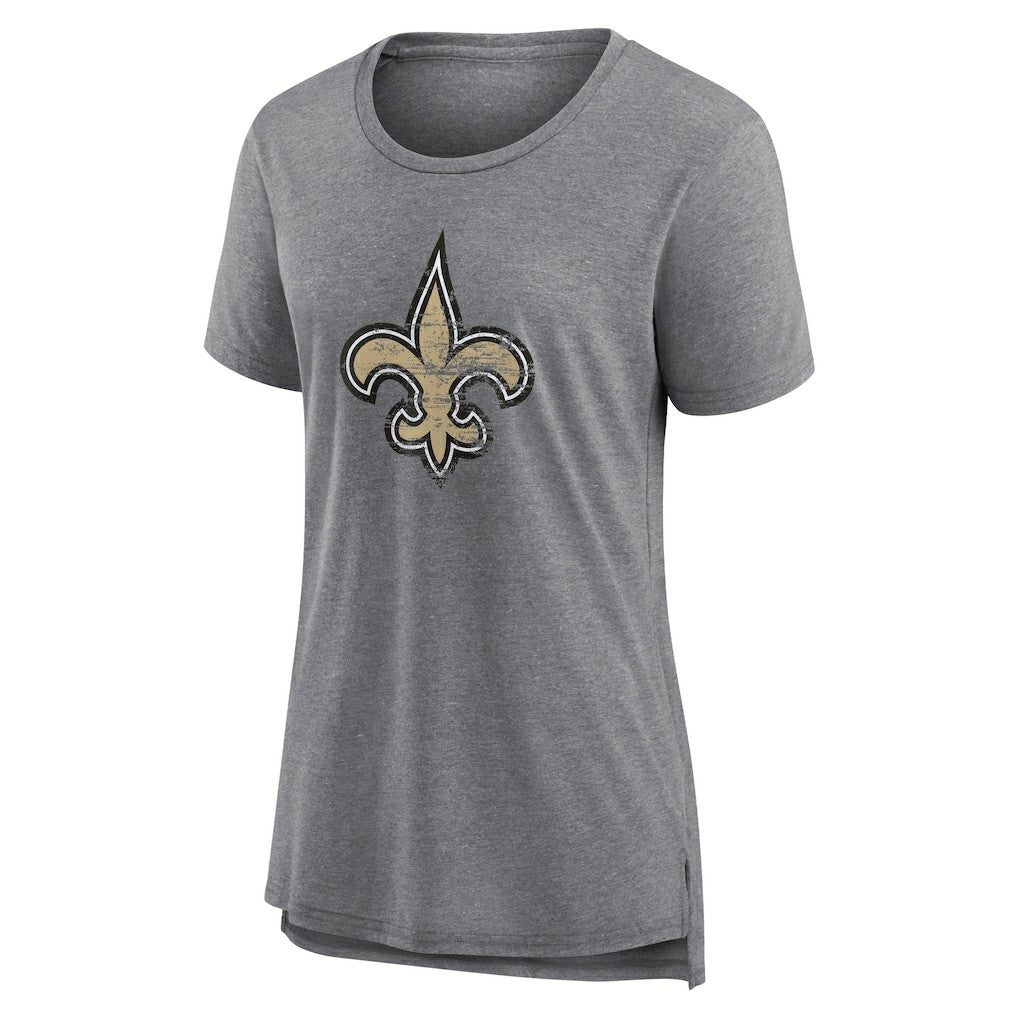 New Orleans Saints  Women's Heritage Custom Name & Number Tri-Blend T-Shirt