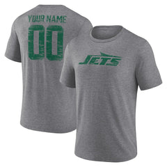 New York Jets  Heritage Custom Name & Number Tri-Blend T-Shirt