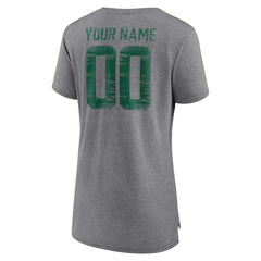 New York Jets  Women's Heritage Custom Name & Number Tri-Blend T-Shirt