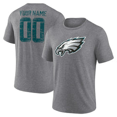 Philadelphia Eagles  Heritage Custom Name & Number Tri-Blend T-Shirt