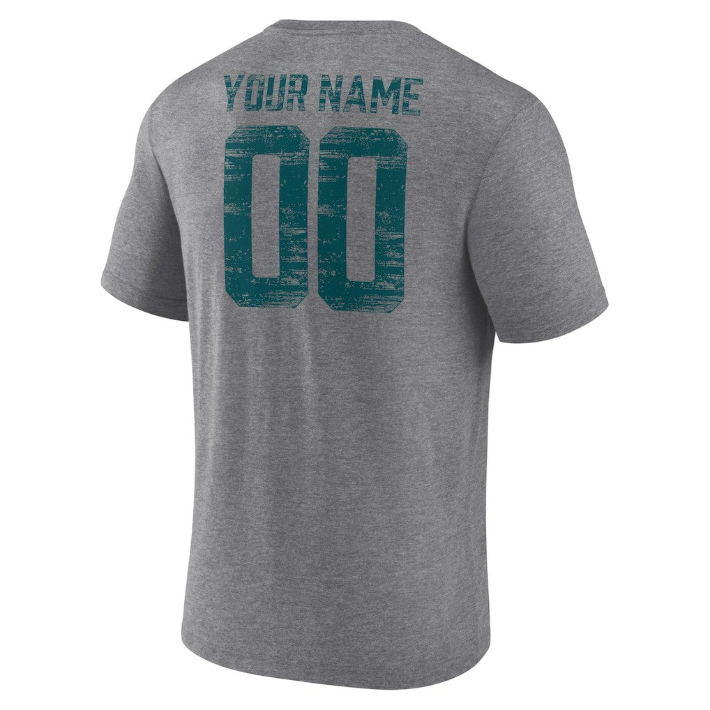 Philadelphia Eagles  Heritage Custom Name & Number Tri-Blend T-Shirt