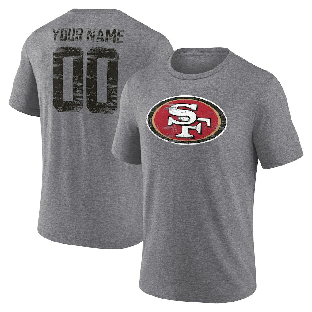 San Francisco 49ers  Heritage Custom Name & Number Tri-Blend T-Shirt
