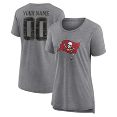 Tampa Bay Buccaneers  Women's Heritage Custom Name & Number Tri-Blend T-Shirt