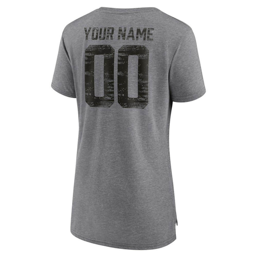 Tampa Bay Buccaneers  Women's Heritage Custom Name & Number Tri-Blend T-Shirt
